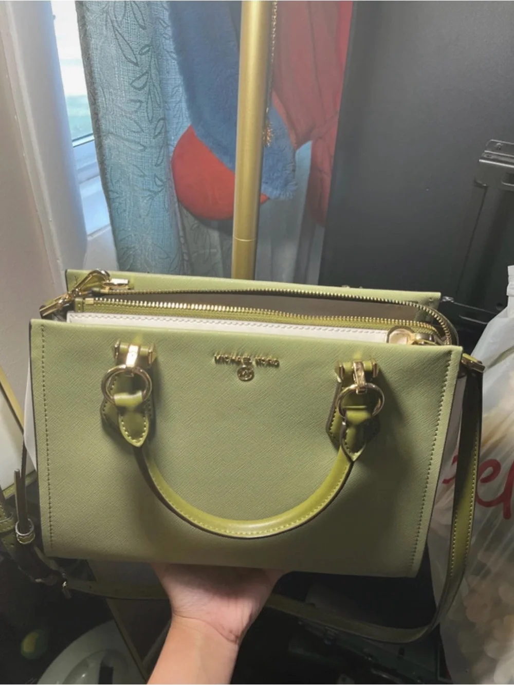 Michael Kors Olive Green Saffiano Leather Satchel